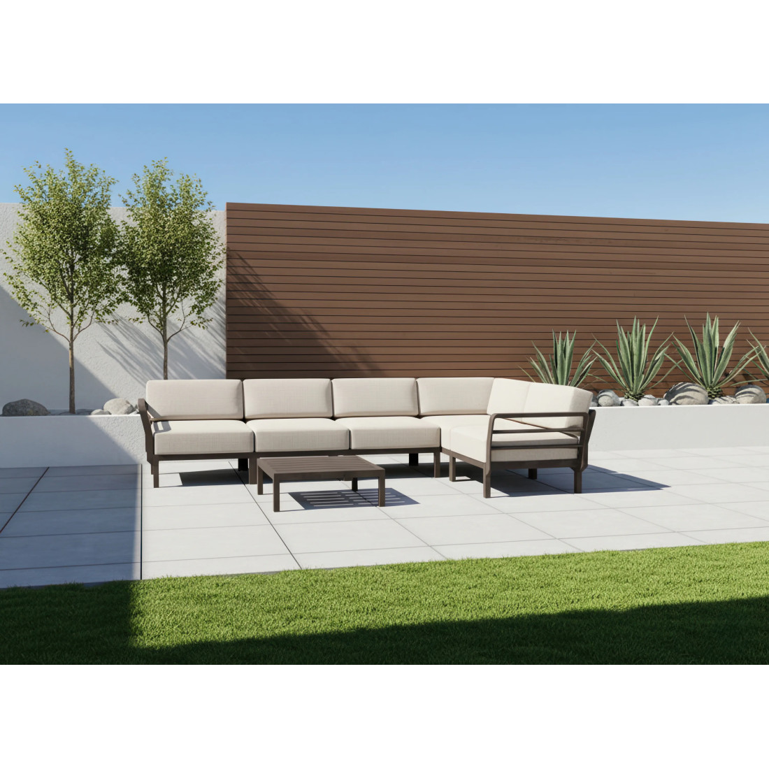 MAXIMO 5 NAROŻNIK TERRA-PERLA+MAXIMO TABLE TERRA