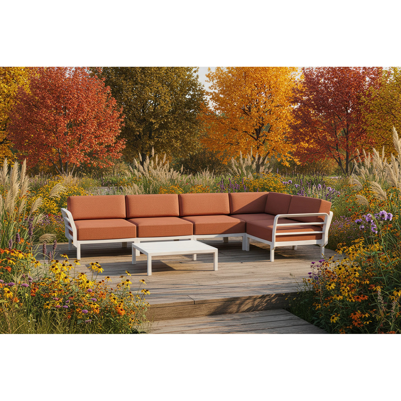 MAXIMO 5 NAROŻNIK GESSO-CANNELLA+MAXIMO TABLE GESSO