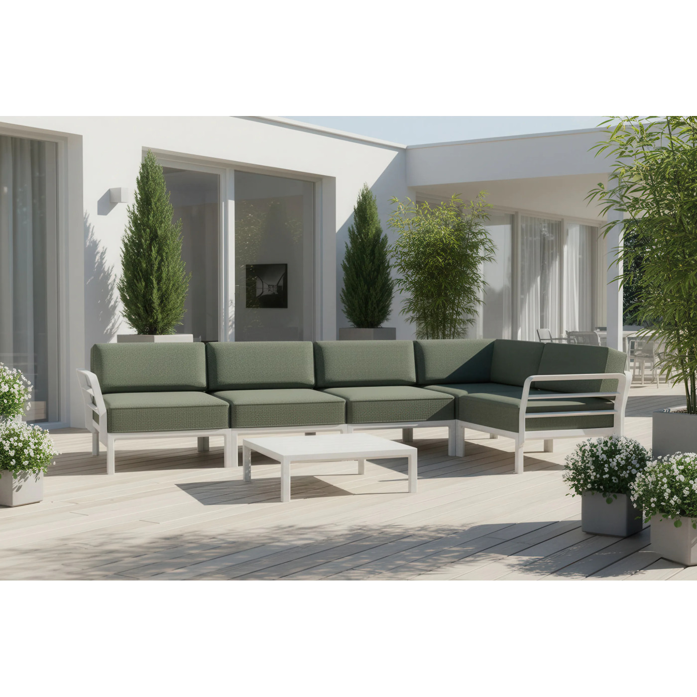 MAXIMO 5 CORNER GESSO-TIMO+MAXIMO TABLE GESSO