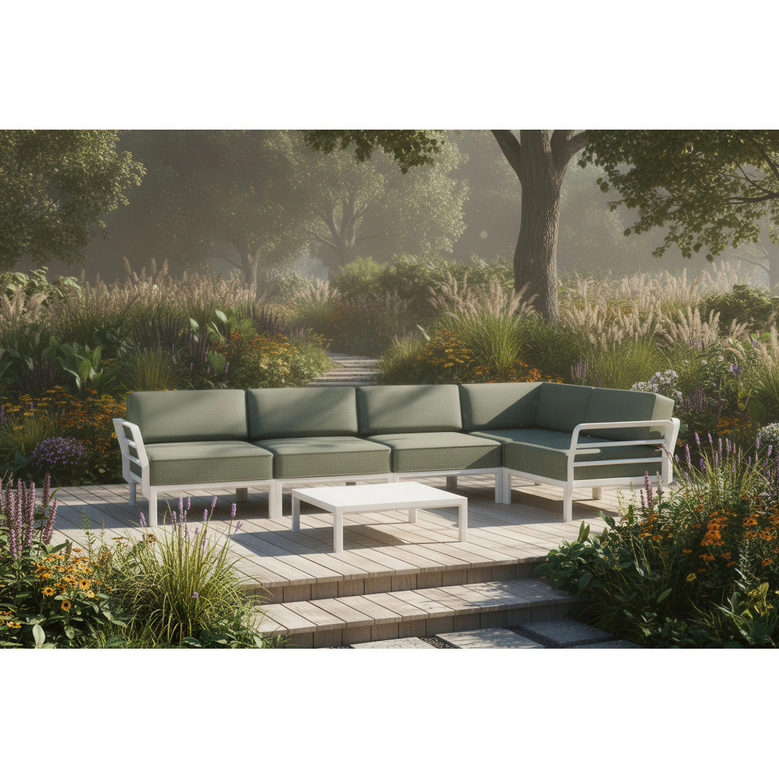 MAXIMO 5 CORNER GESSO-TIMO+MAXIMO TABLE GESSO