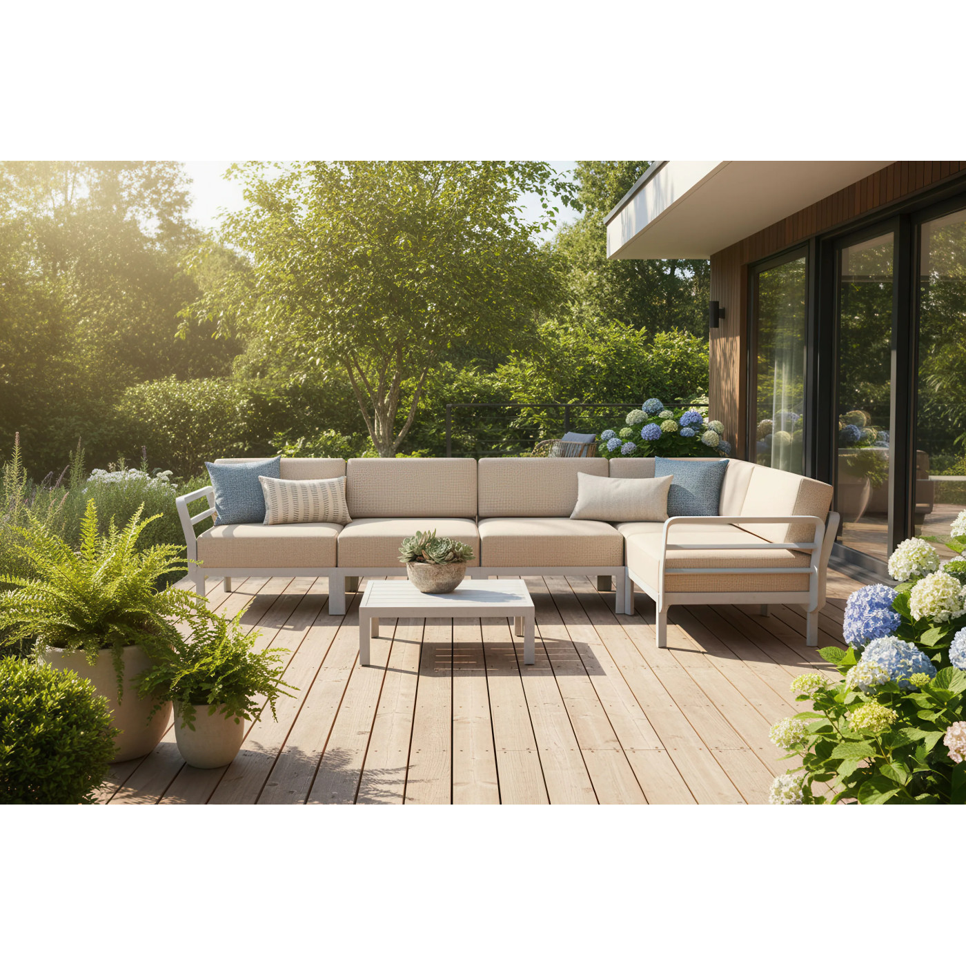 MAXIMO 5 NAROŻNIK GESSO-PERLA+MAXIMO TABLE GESSO