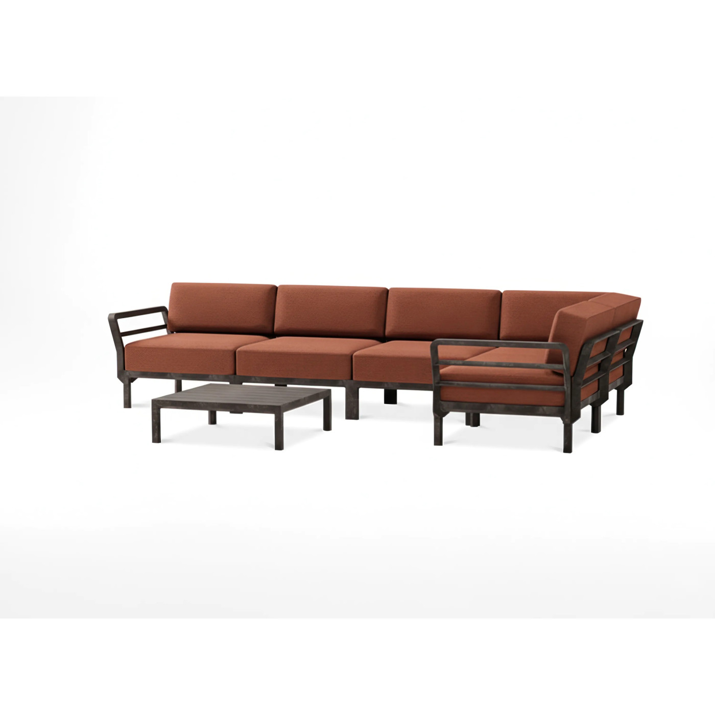 MAXIMO 5 BASALTO-CANNELLA CORNER SOFA + MAXIMO BASALTO TABLE