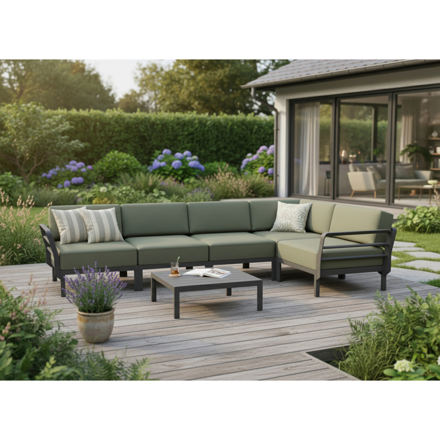 MAXIMO 5 NAROŻNIK BASALTO-TIMO+MAXIMO TABLE BASALTO