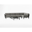 MAXIMO 5 BASALTO-LAVA CORNER SOFA + MAXIMO BASALTO TABLE