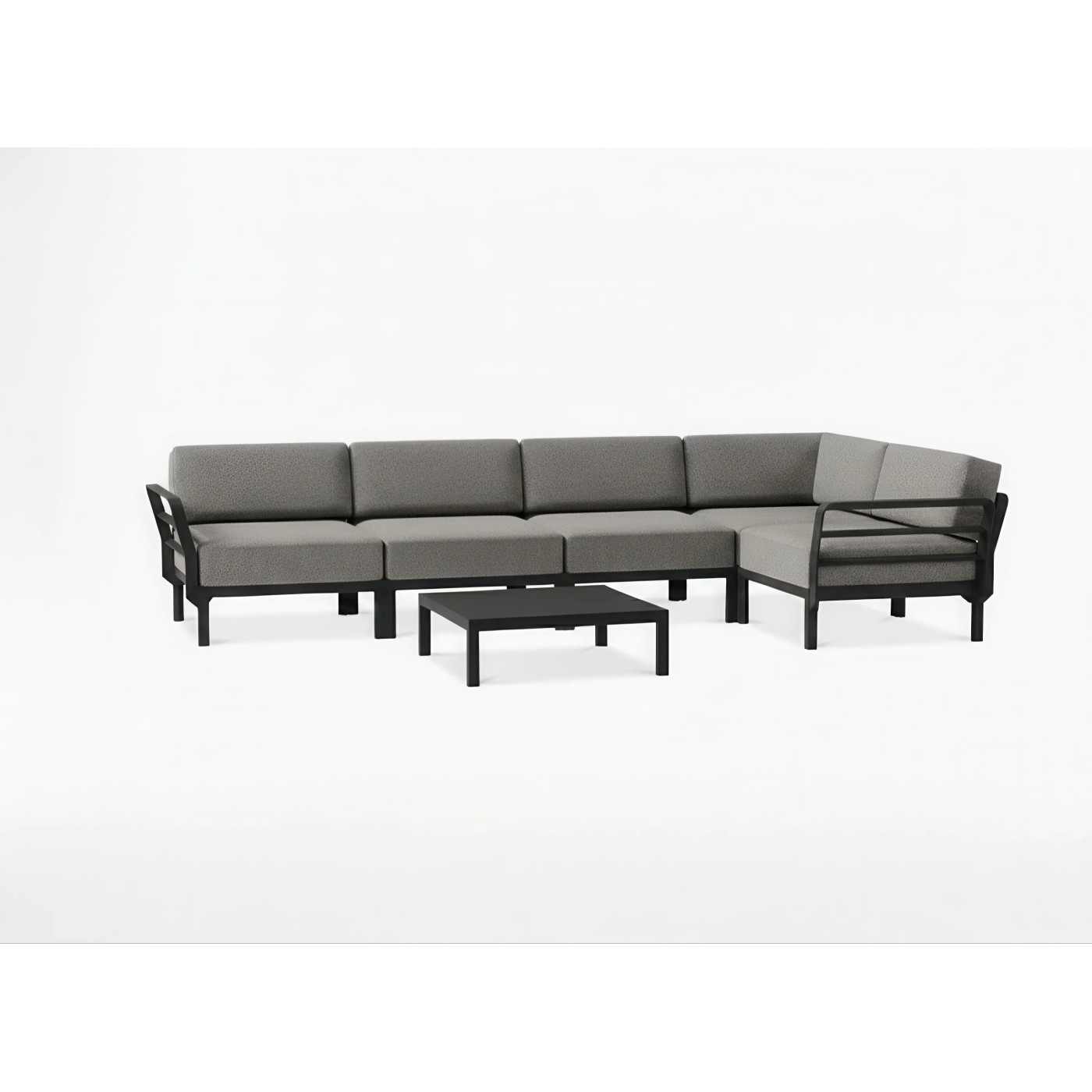 MAXIMO 5 BASALTO-LAVA CORNER SOFA + MAXIMO BASALTO TABLE