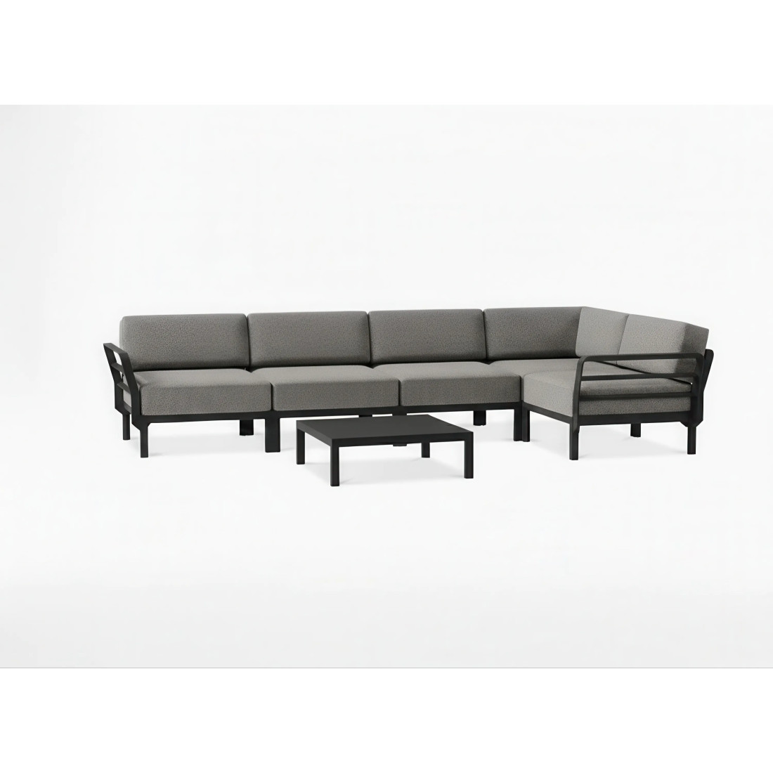 MAXIMO 5 BASALTO-LAVA CORNER SOFA + MAXIMO BASALTO TABLE