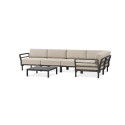 MAXIMO 5 BASALTO-PERLA CORNER SOFA + MAXIMO BASALTO TABLE