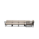 MAXIMO 5 BASALTO-PERLA CORNER SOFA + MAXIMO BASALTO TABLE