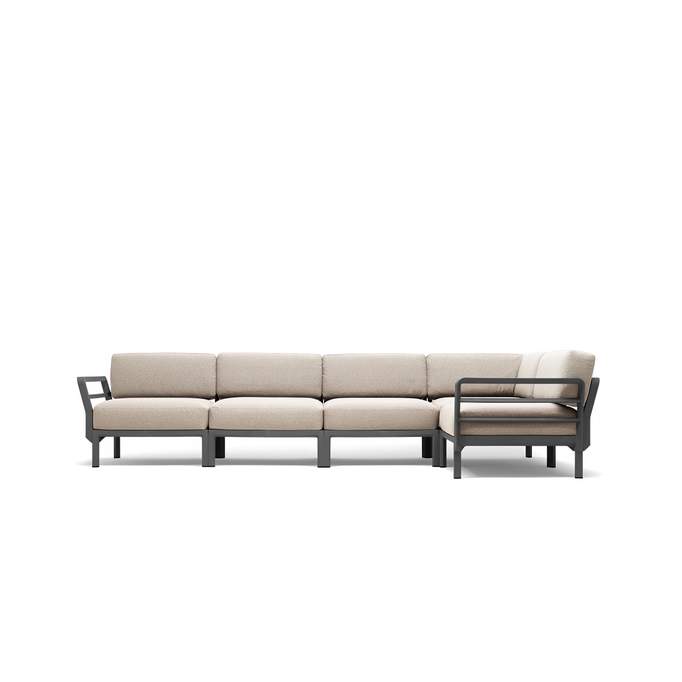 MAXIMO 5 BASALTO-PERLA CORNER SOFA + MAXIMO BASALTO TABLE