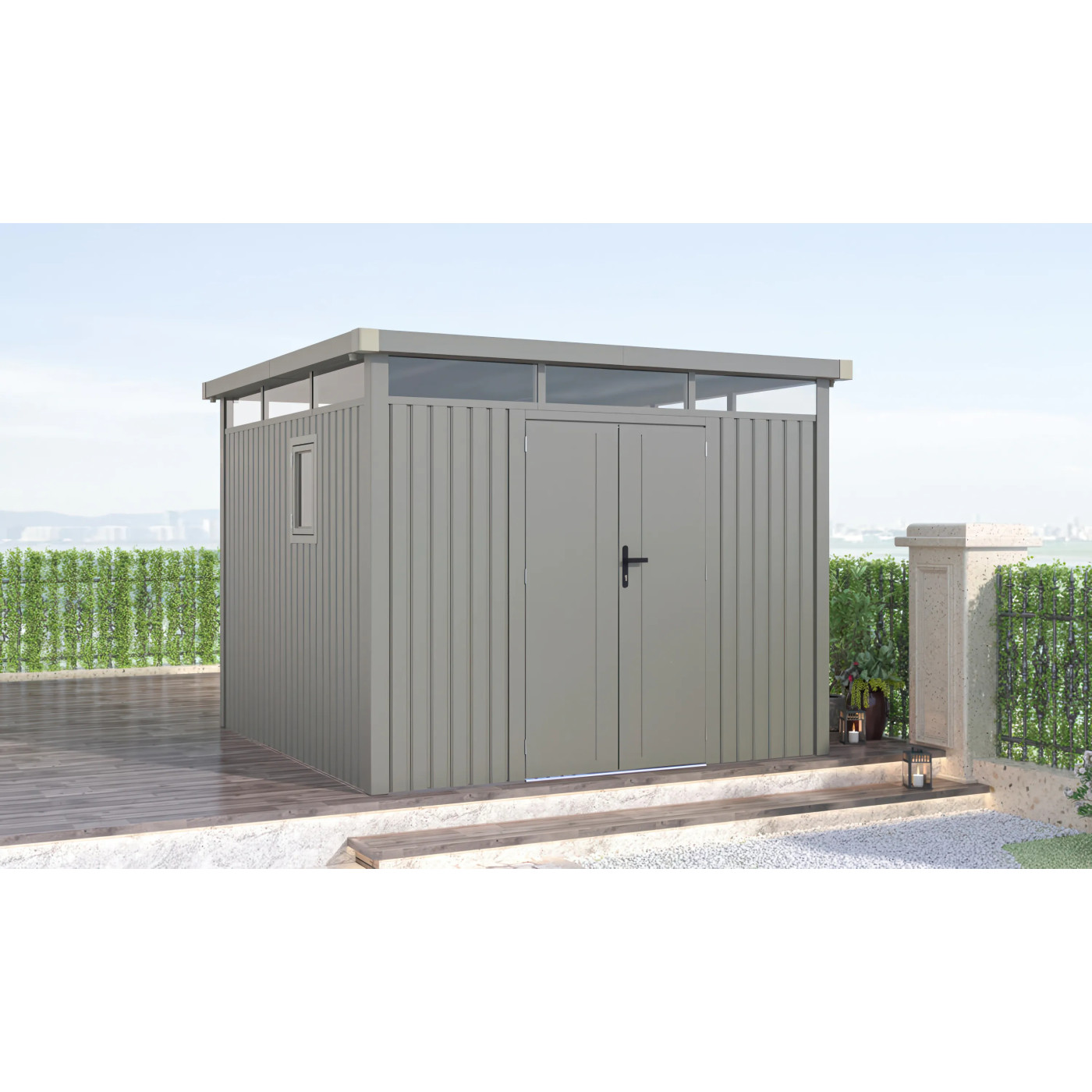 OTTAWA 10x10 DOMEK METALOWY GREY ALUMINIUM