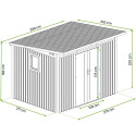 PORTLAND 9x8 METAL COTTAGE GREY ALUMINIUM