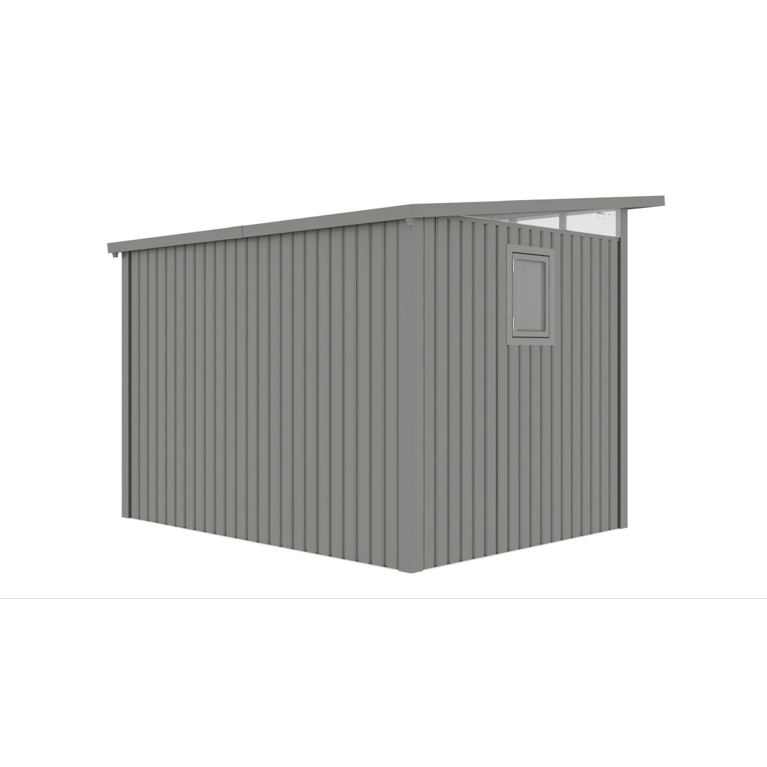 PORTLAND 9x8 METAL COTTAGE GREY ALUMINIUM