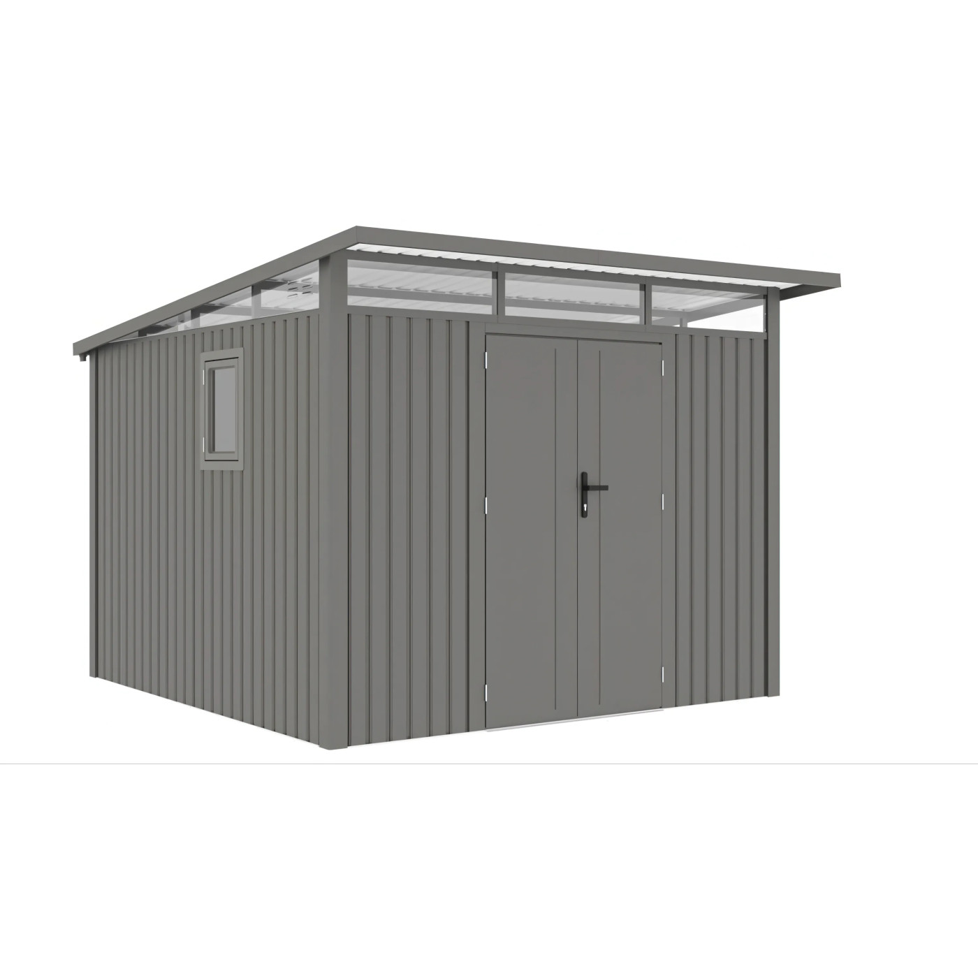 PORTLAND 9x10 METAL SHED GREY ALUMINIUM