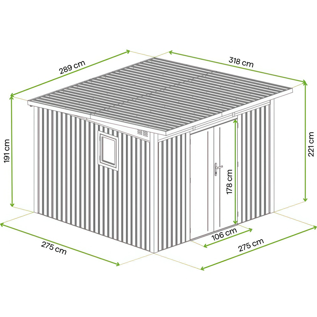 PORTLAND 9x10 DOMEK METALOWY GREY ALUMINIUM
