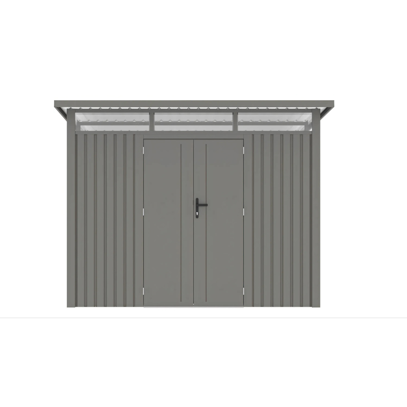 PORTLAND 9x10 METAL SHED GREY ALUMINIUM