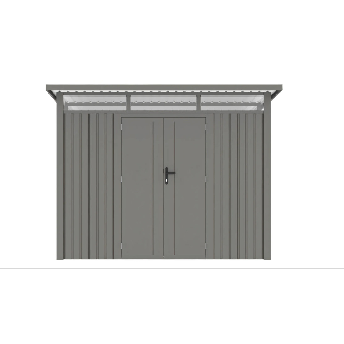 PORTLAND 9x10 METAL SHED GREY ALUMINIUM