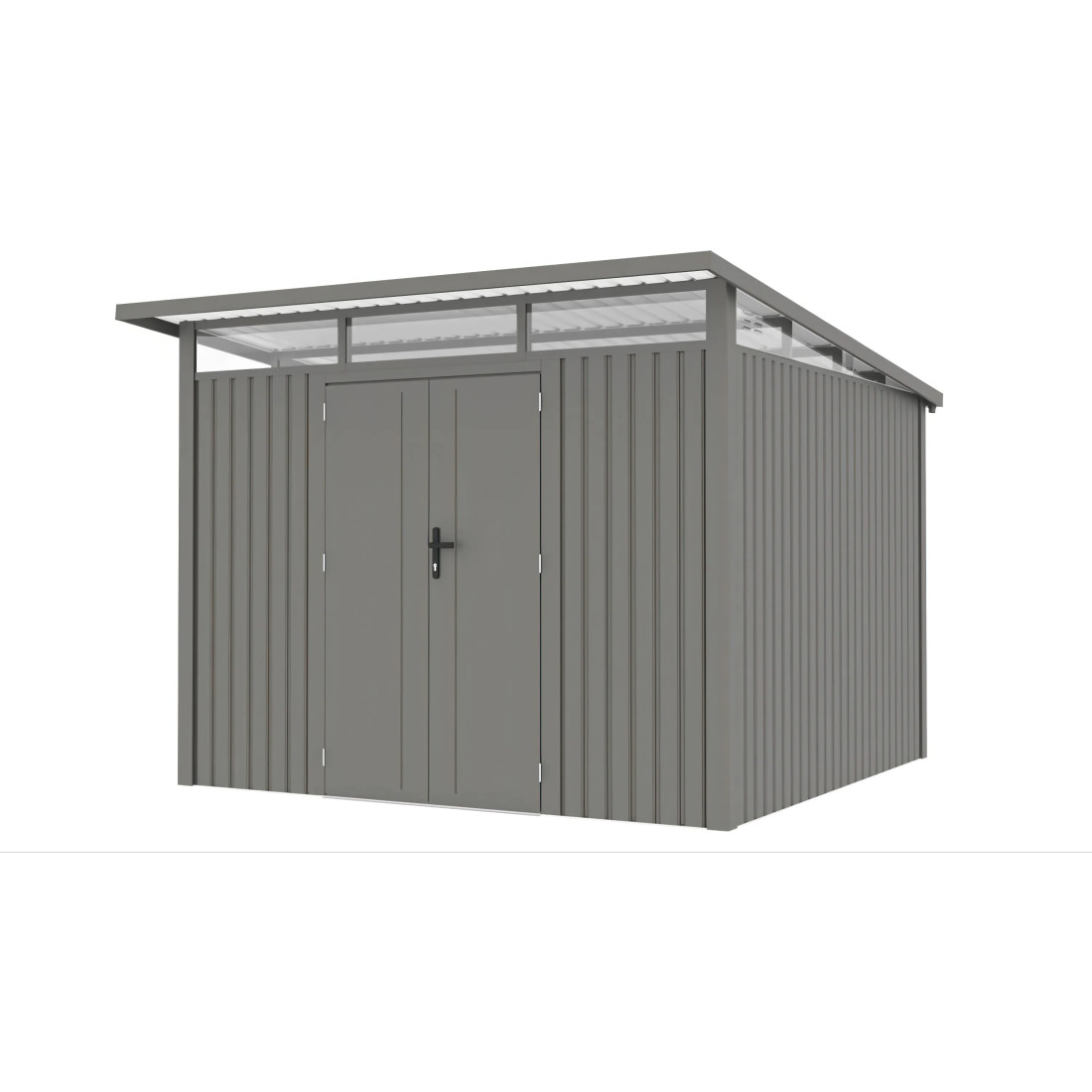 PORTLAND 9x10 METAL SHED GREY ALUMINIUM