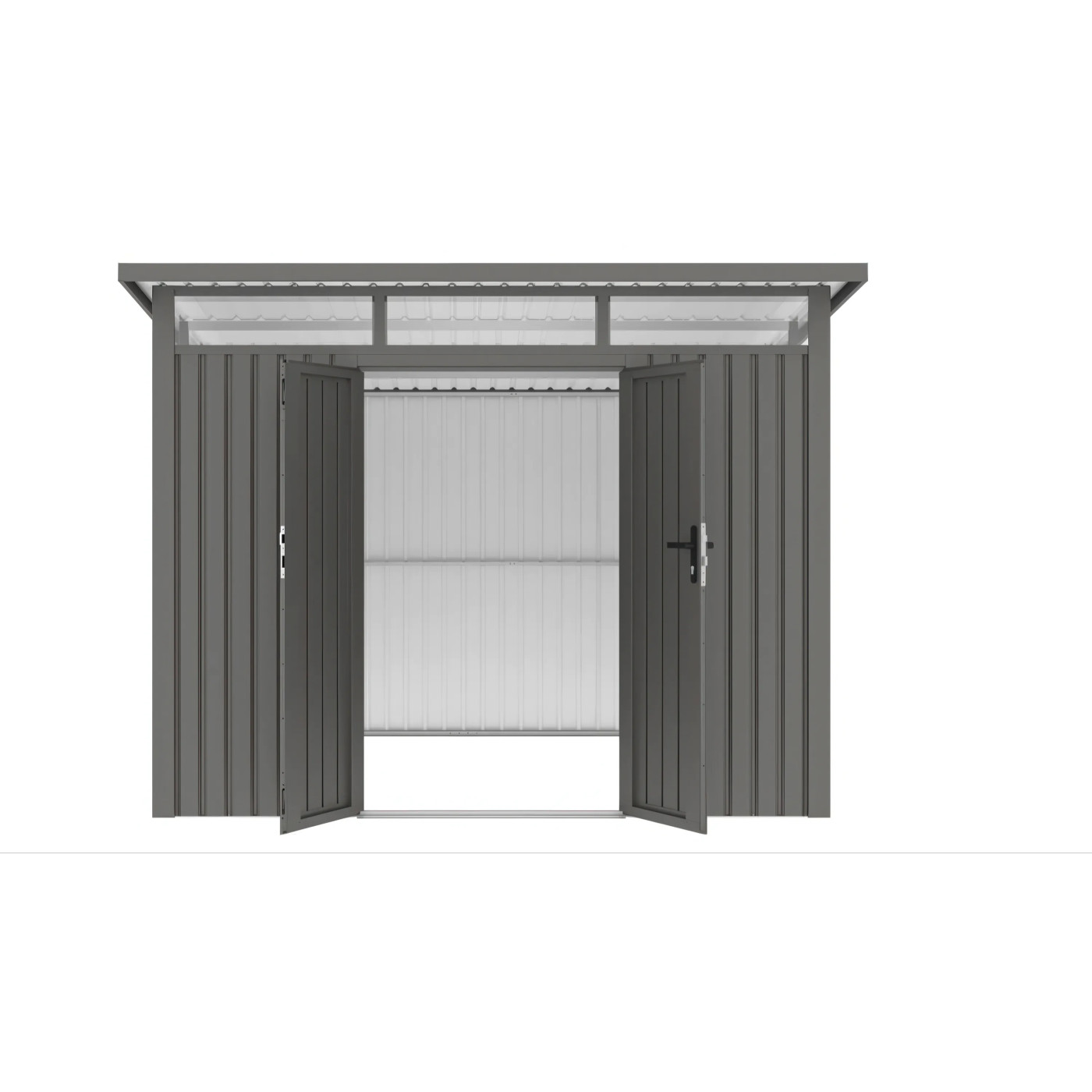 PORTLAND 9x10 METAL SHED GREY ALUMINIUM