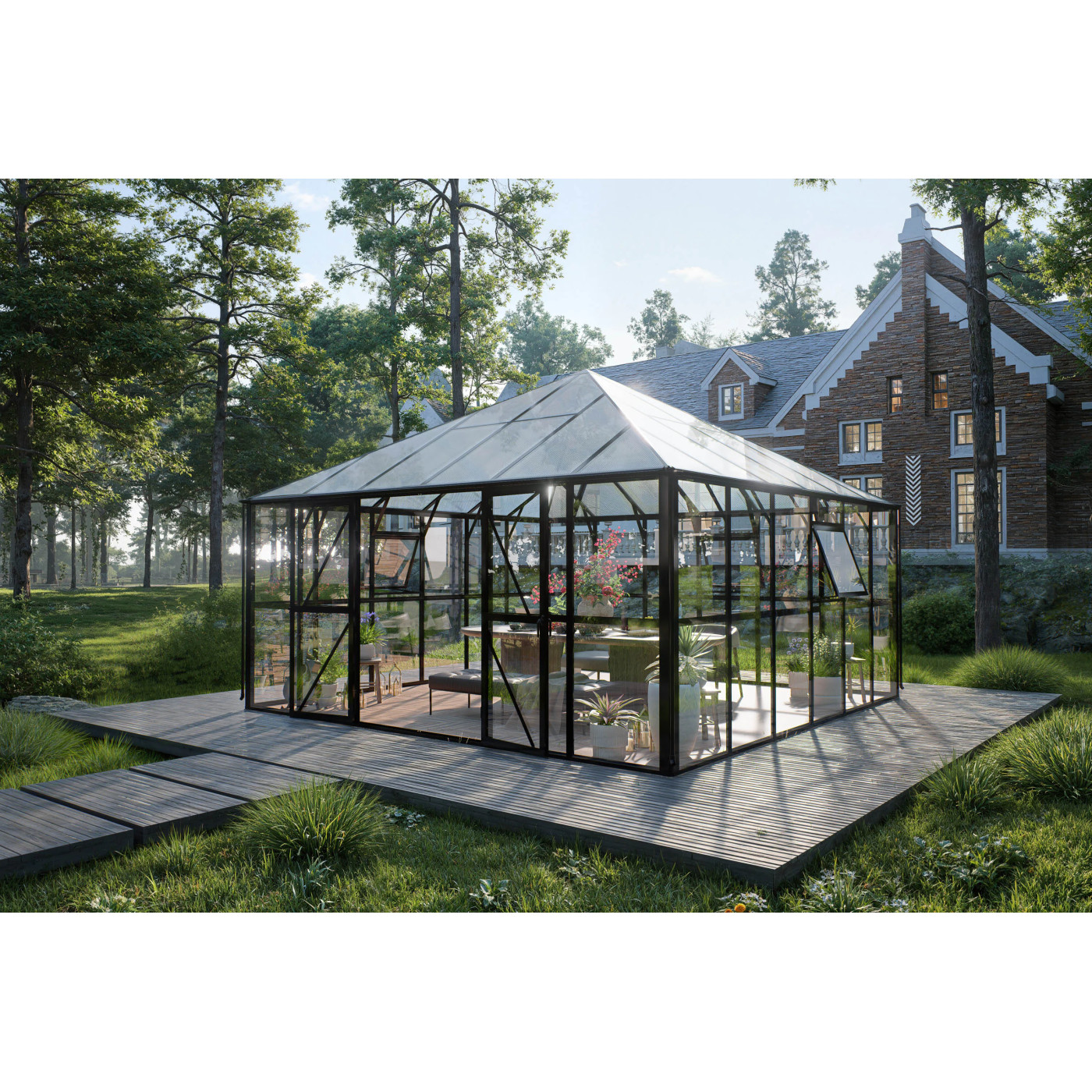 BROADWAY 436x436 OGRÓD ZIMOWY (PC+GLASS) BLACK