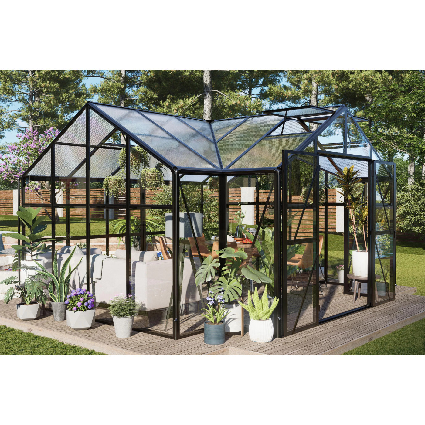 TRIBECA 433x360 WINTER GARDEN (PC+GLASS) BLACK