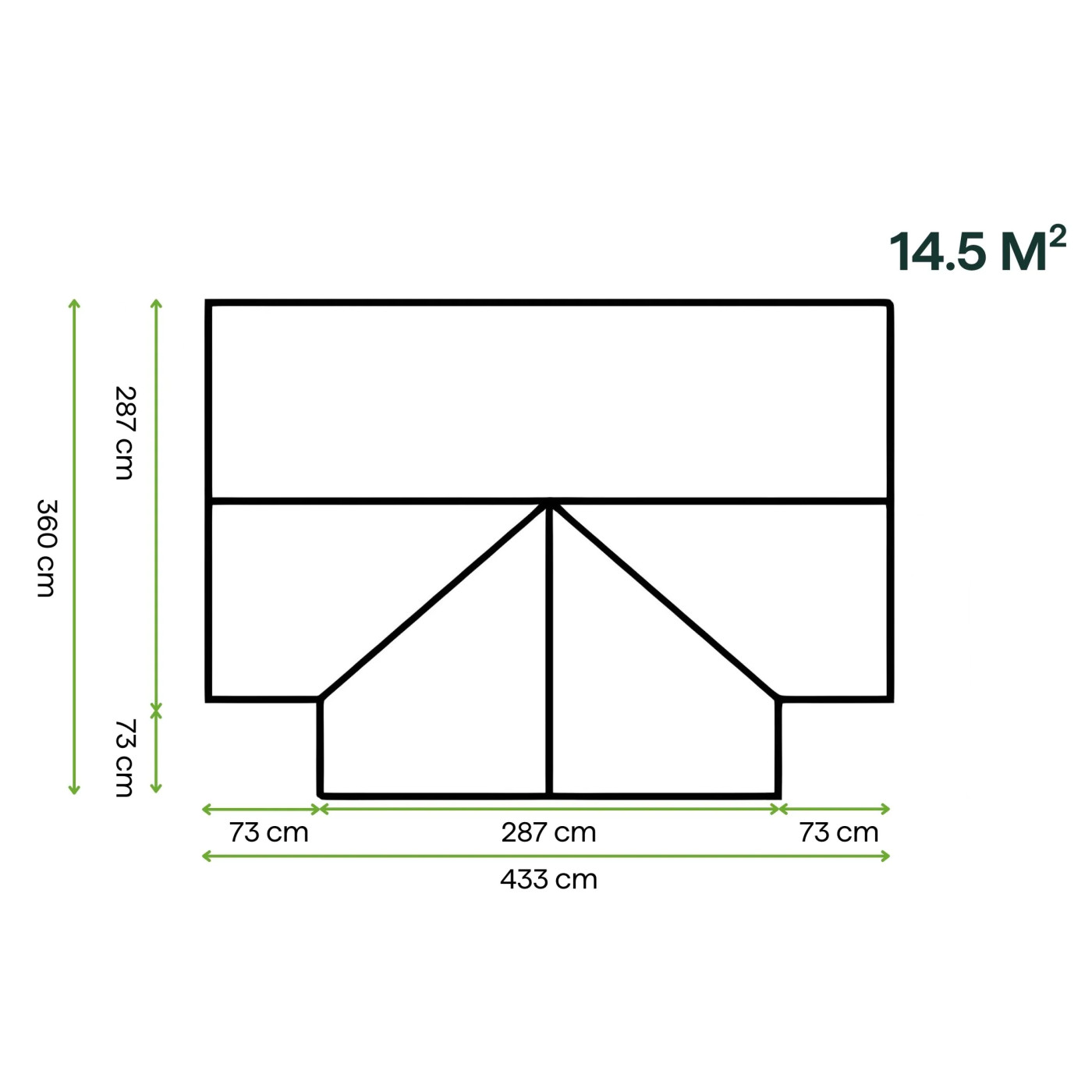TRIBECA 433x360 OGRÓD ZIMOWY (PC+GLASS) BLACK