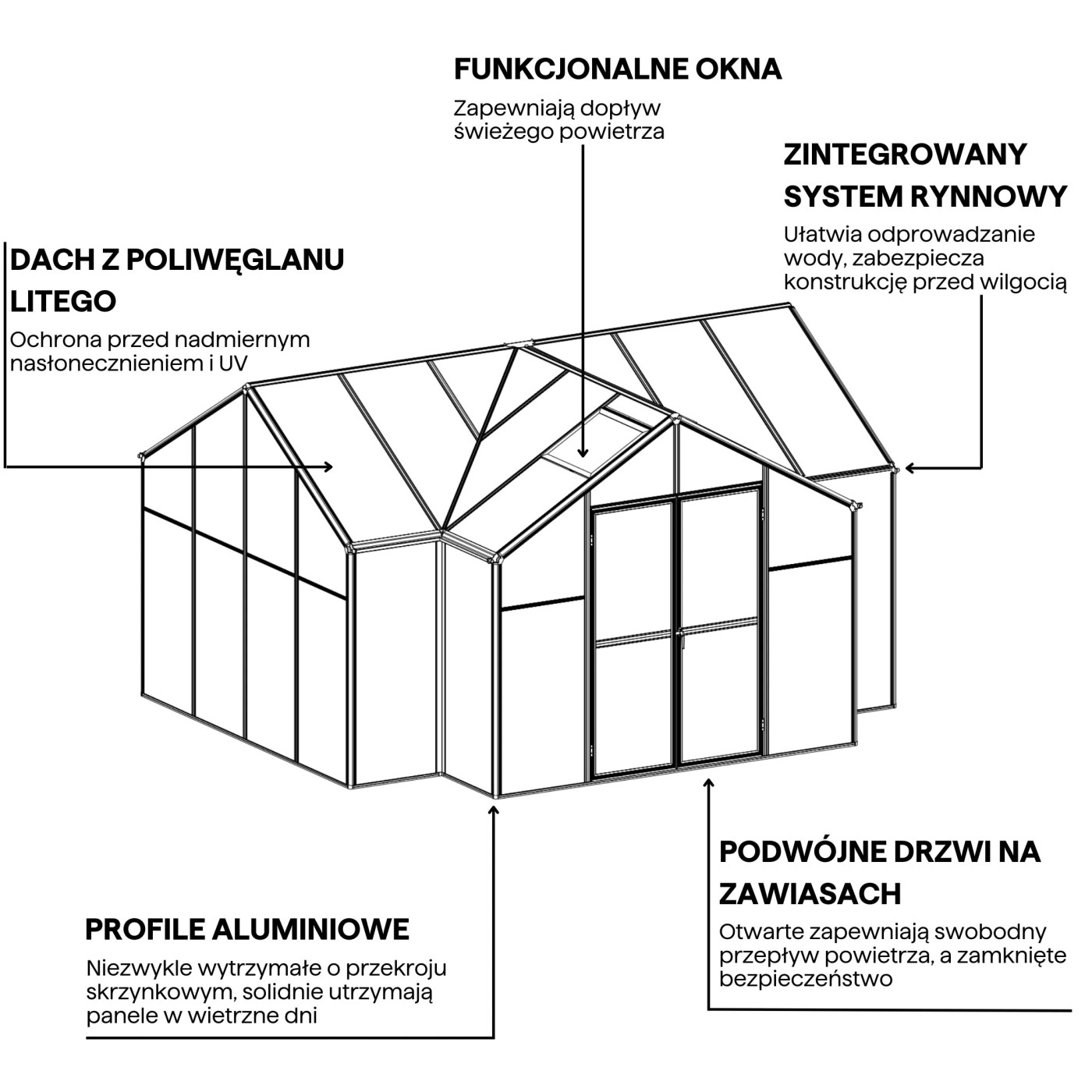 TRIBECA 433x360 OGRÓD ZIMOWY (SOLID PC+GLASS) BLACK