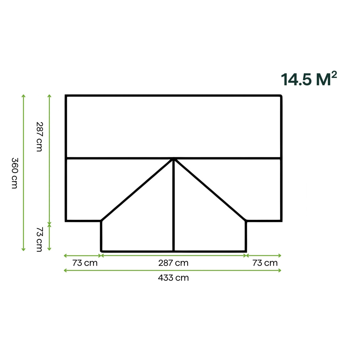 TRIBECA 433x360 WINTER GARDEN (SOLID PC+GLASS) BLACK