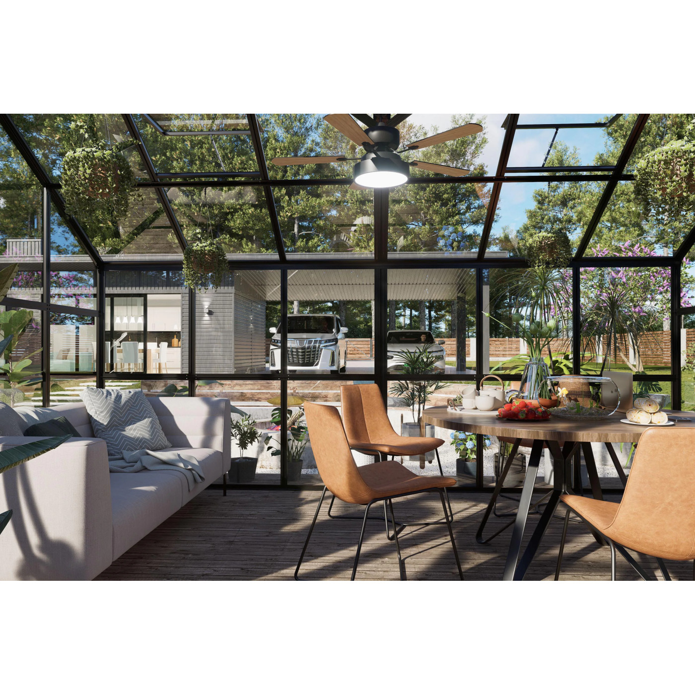 TRIBECA 433x360 WINTER GARDEN (SOLID PC+GLASS) BLACK