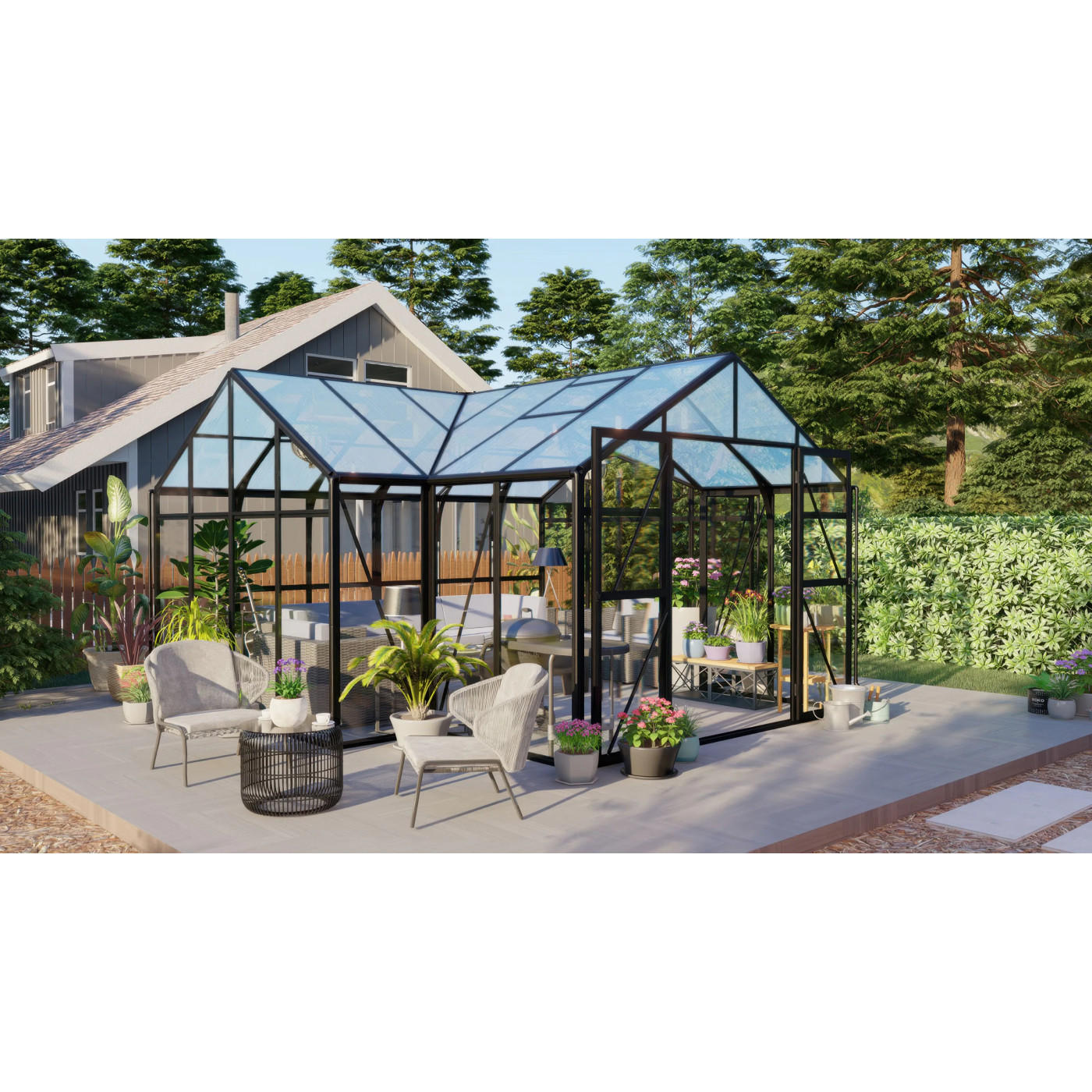 TRIBECA 433x431 WINTER GARDEN (PC+GLASS) BLACK