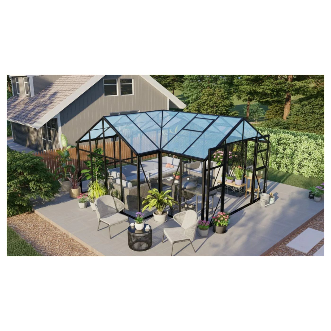 TRIBECA 433x431 OGRÓD ZIMOWY (PC+GLASS) BLACK