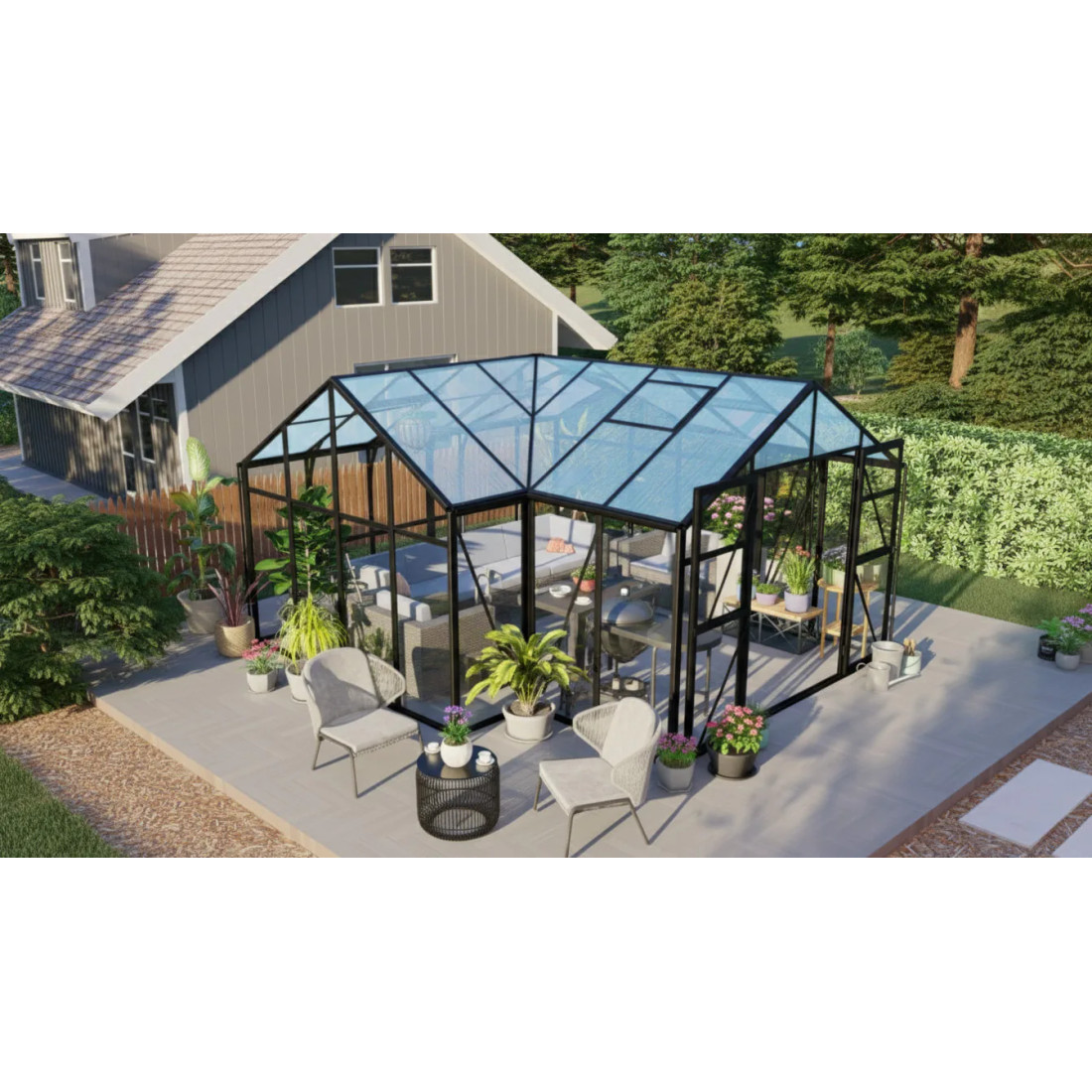 TRIBECA 433x431 WINTER GARDEN (PC+GLASS) BLACK