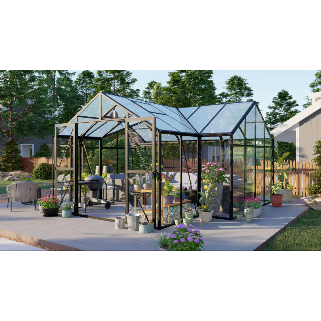 TRIBECA 433x431 WINTER GARDEN (PC+GLASS) BLACK