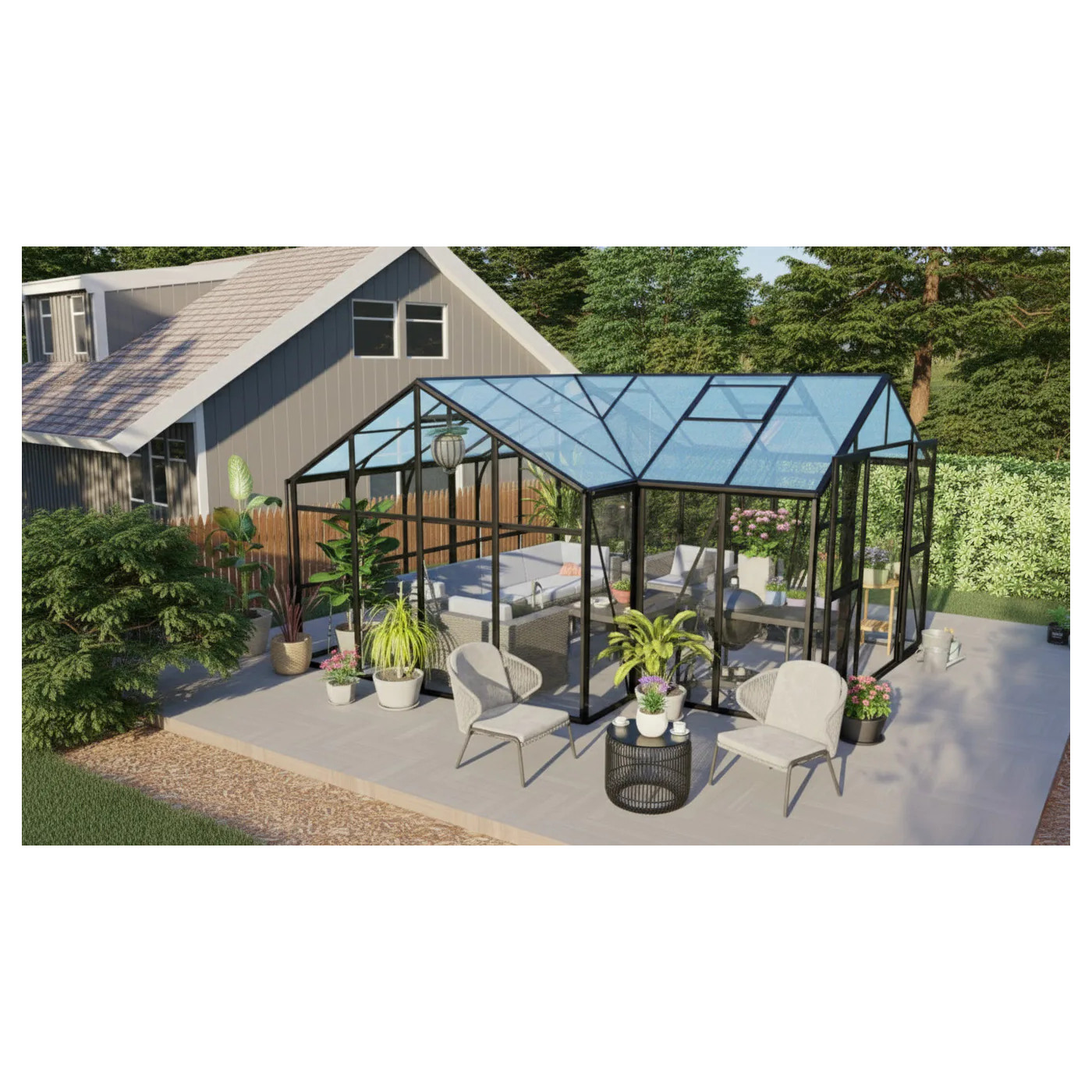 TRIBECA 433x431 OGRÓD ZIMOWY (PC+GLASS) BLACK