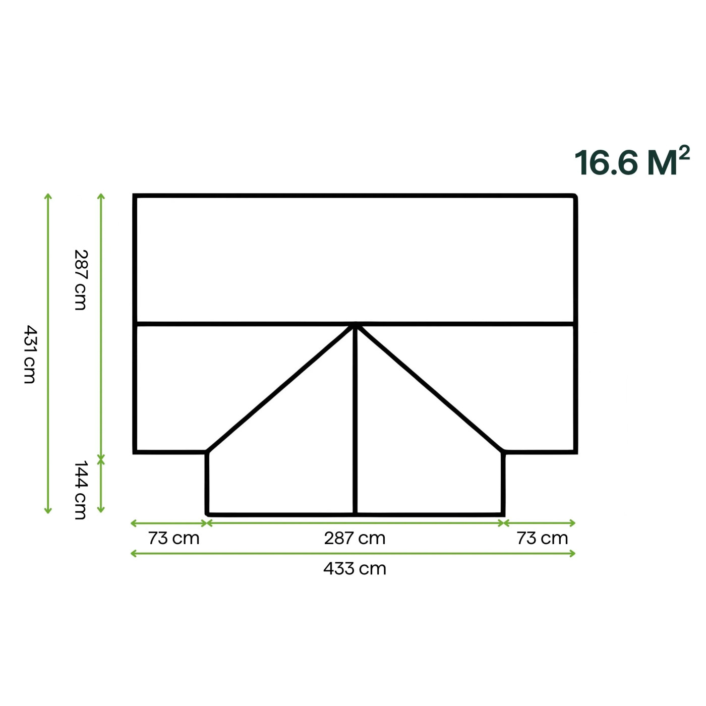 TRIBECA 433x431 OGRÓD ZIMOWY (SOLID PC+GLASS) BLACK