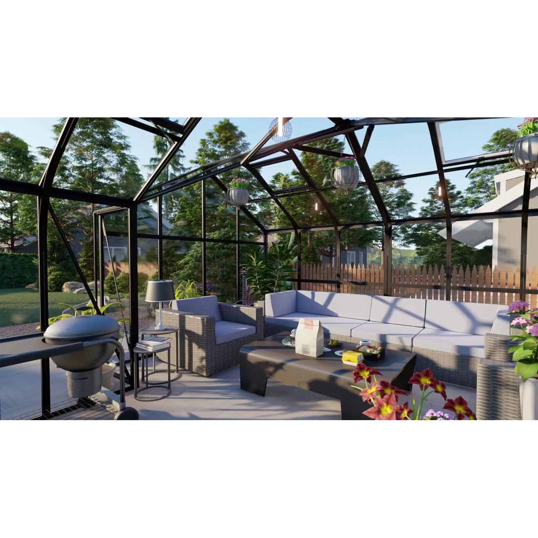 TRIBECA 433x431 WINTER GARDEN (SOLID PC+GLASS) BLACK