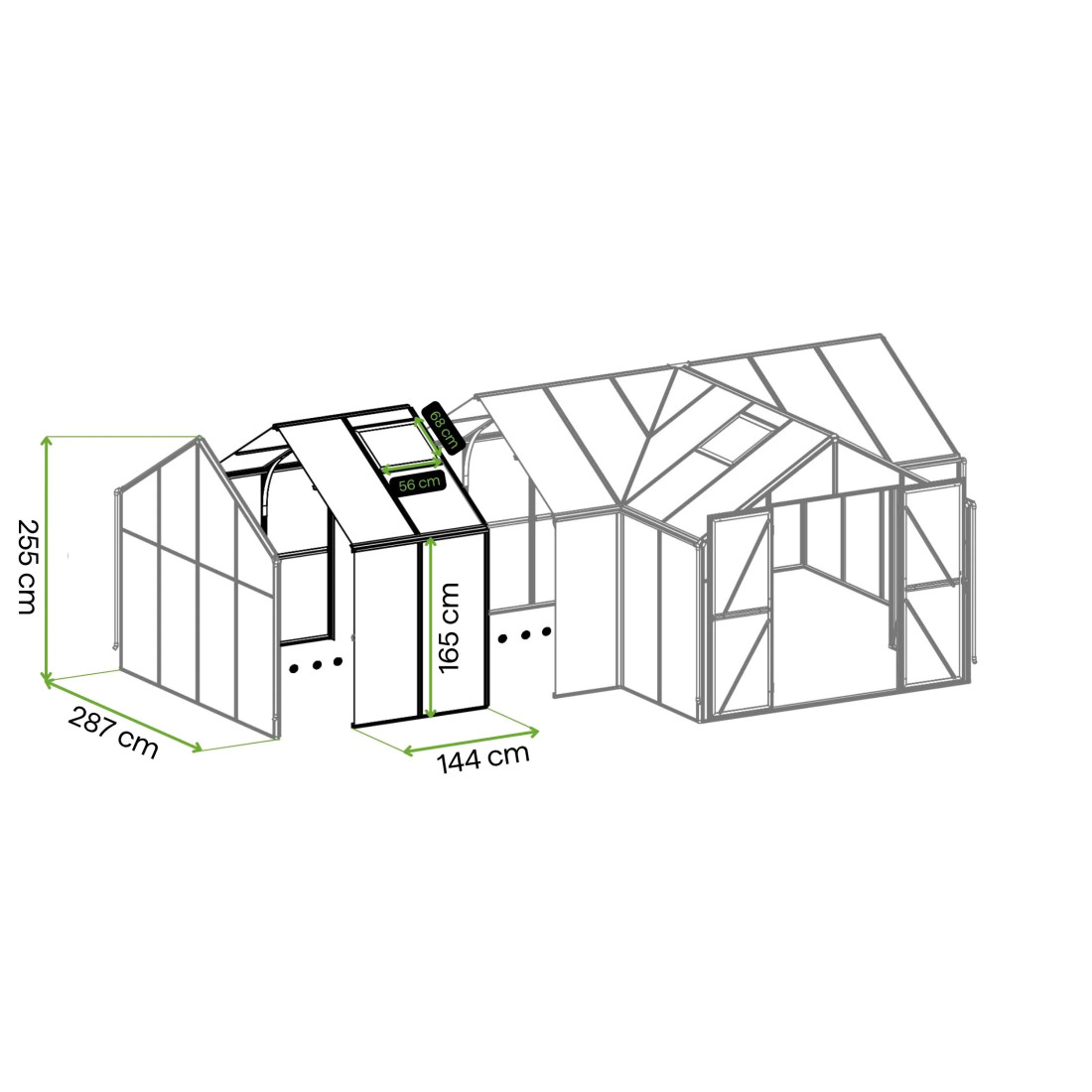 TRIBECA 287x144 MODUŁ (PC+GLASS) BLACK