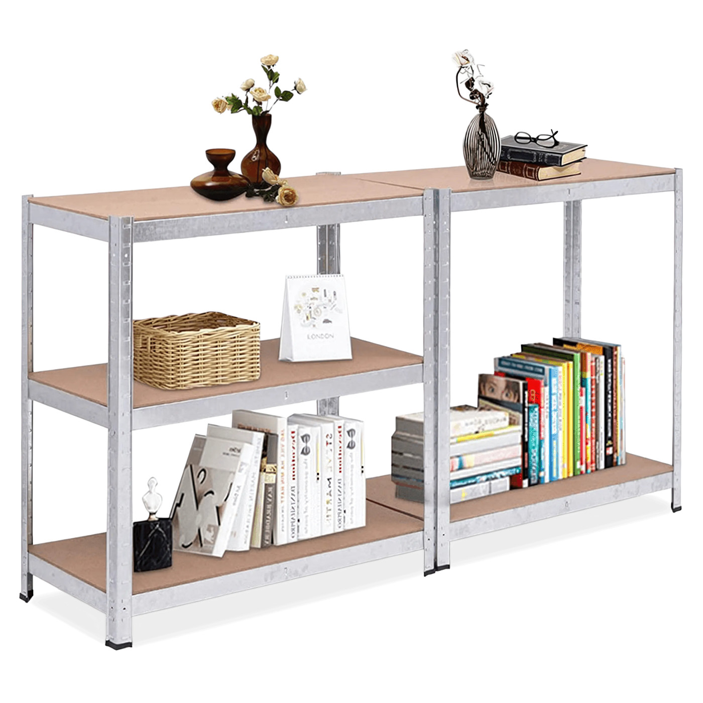 METAL SHELVING UNIT 180x90x40CM