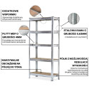 METAL SHELVING UNIT 180x90x40CM