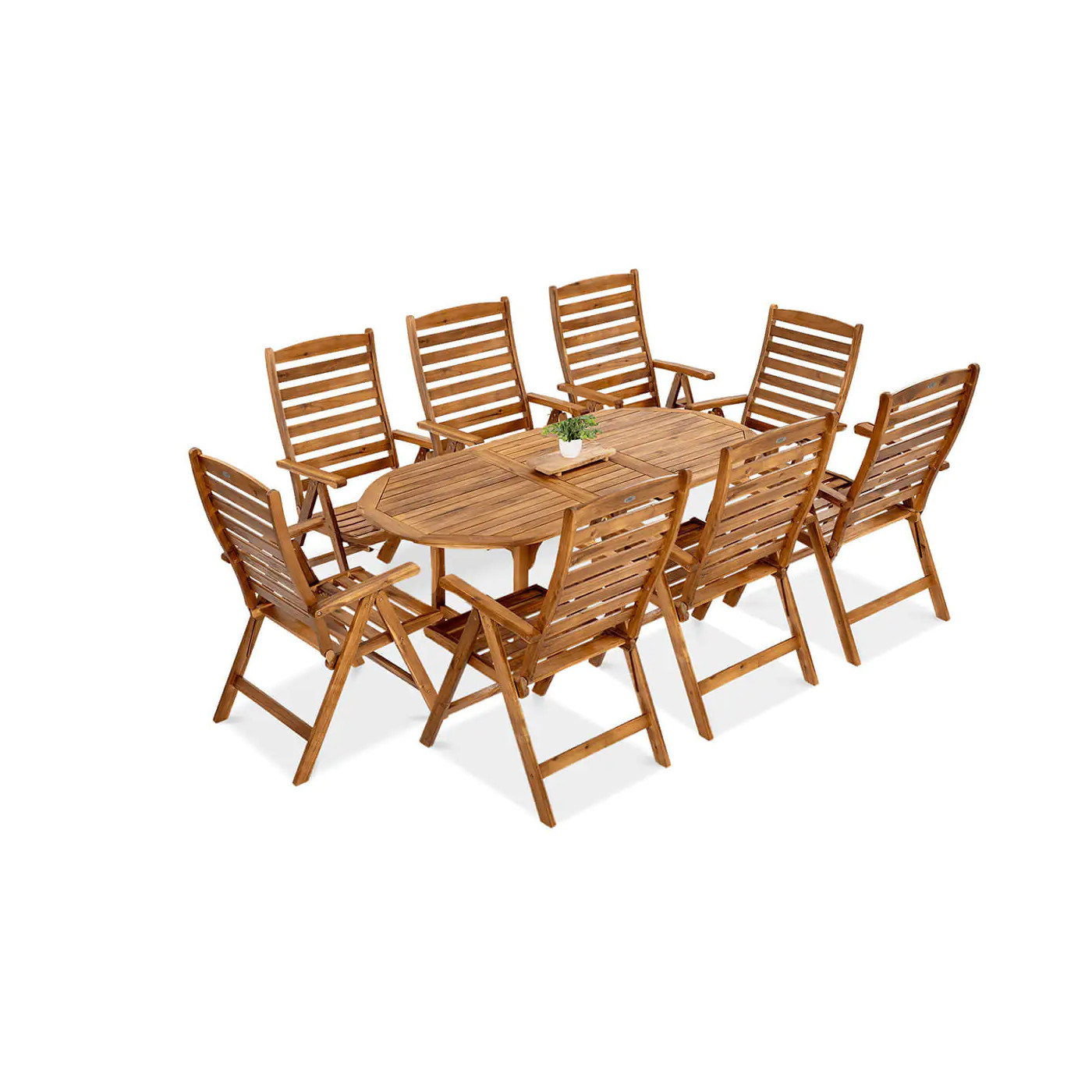 AKADIA DINING 190/8 ACACIA WOOD SET