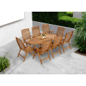 AKADIA DINING 190/8 ACACIA WOOD SET
