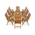 AKADIA DINING 190/8 ACACIA WOOD SET