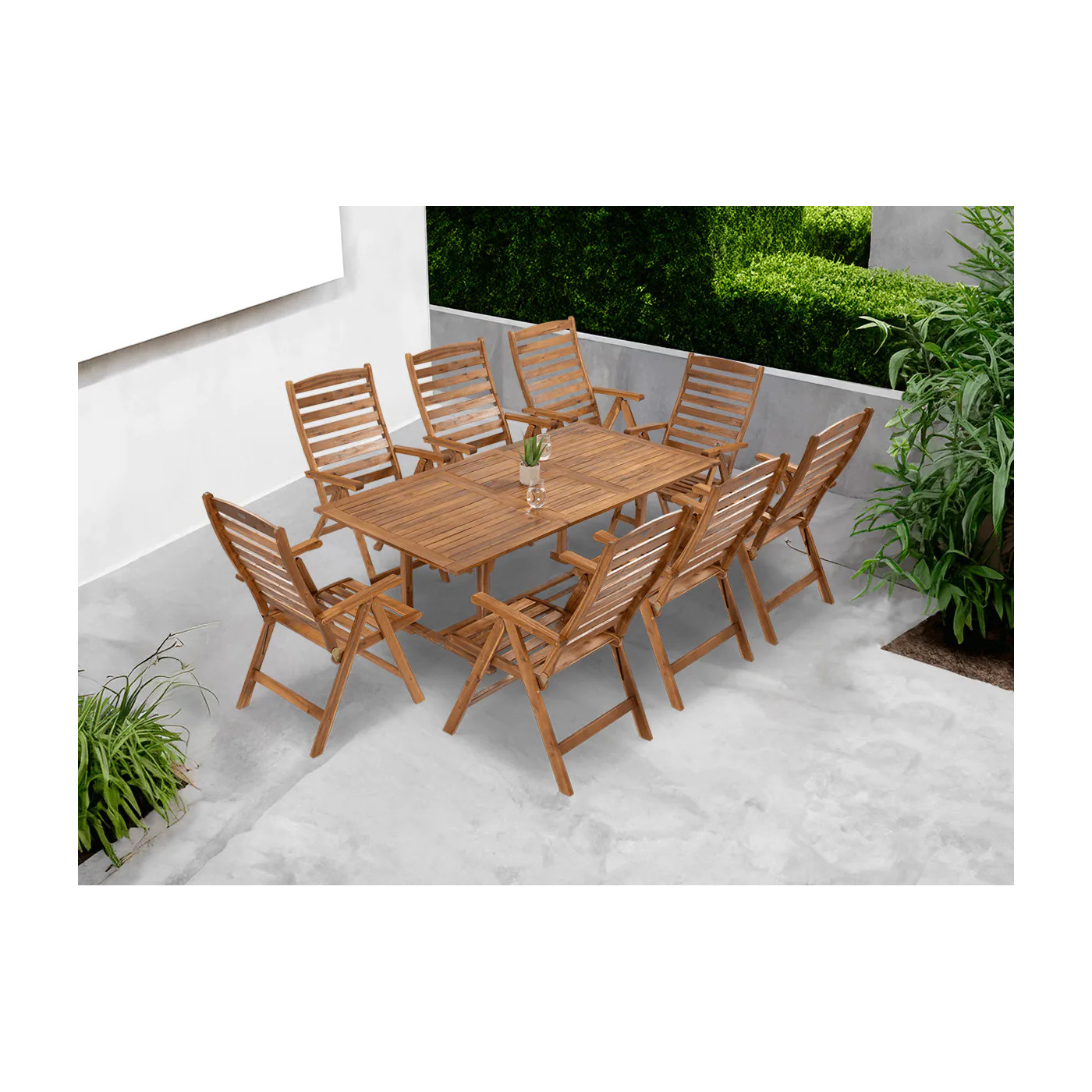 AKADIA DINING 200/8 ACACIA WOOD SET