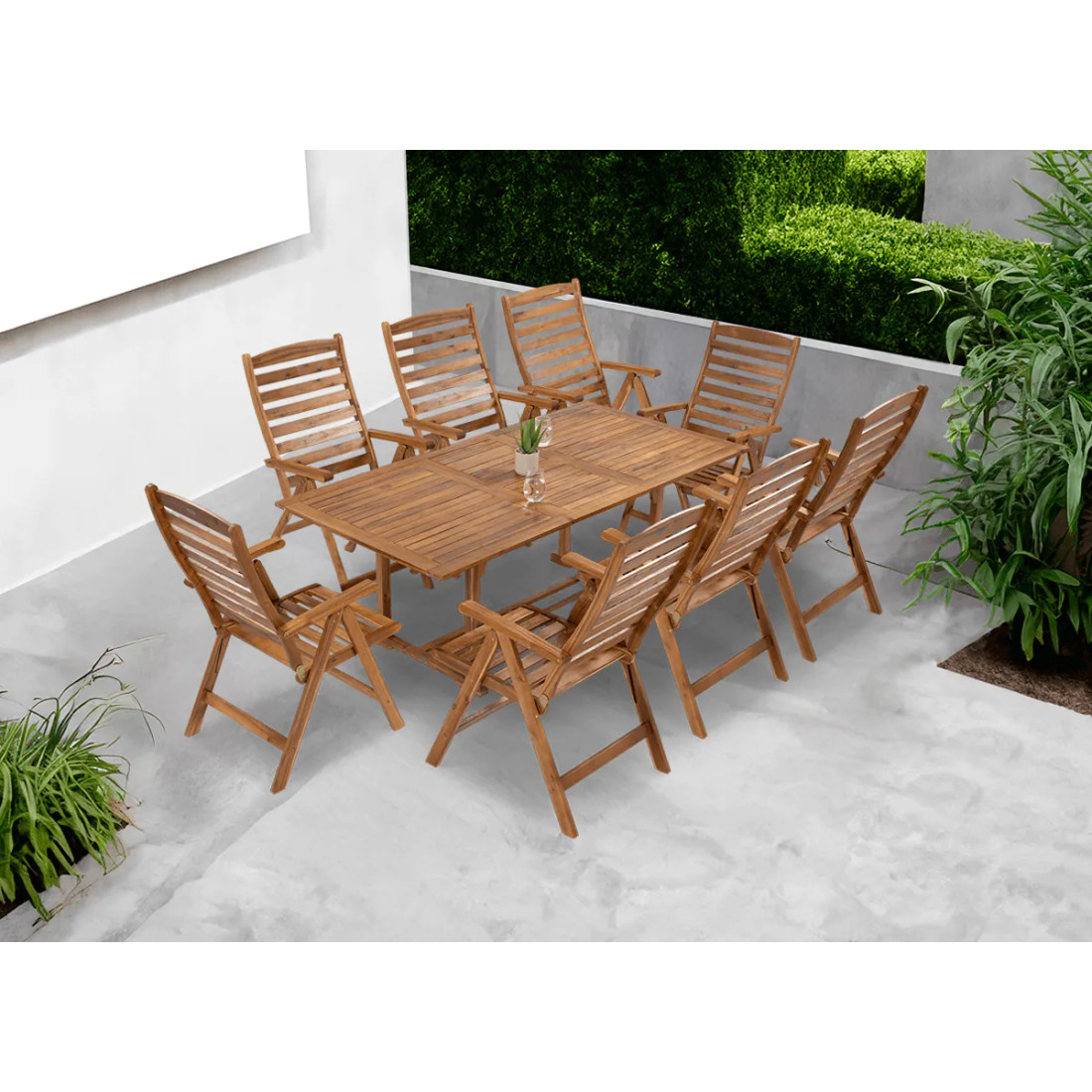 AKADIA DINING 200/8 ACACIA WOOD SET