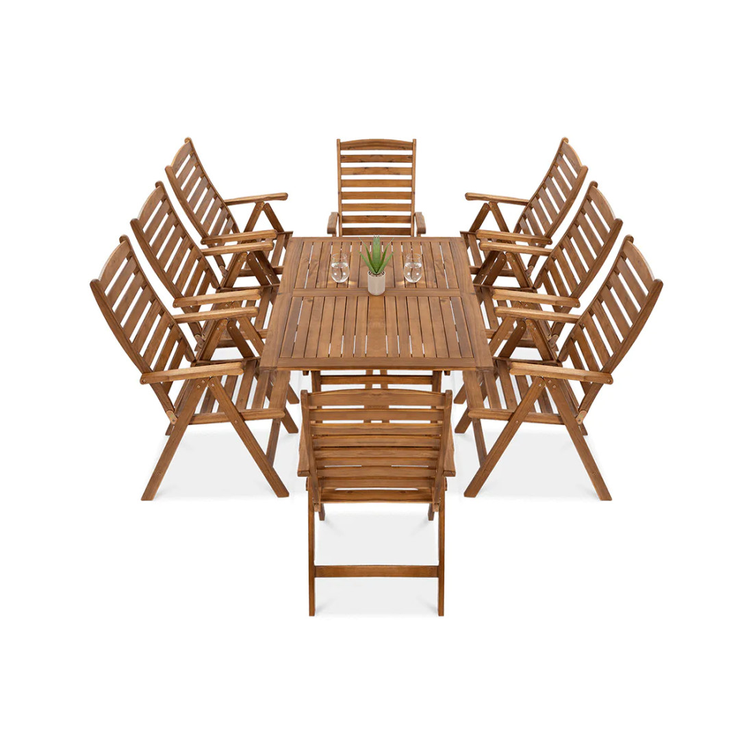 AKADIA DINING 200/8 ACACIA WOOD SET