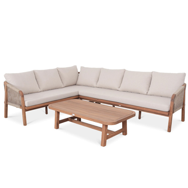 CAFFE CORNER SOFA ACACIA WOOD
