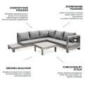 HAVLA CAFFE CORNER SOFA ACACIA WOOD
