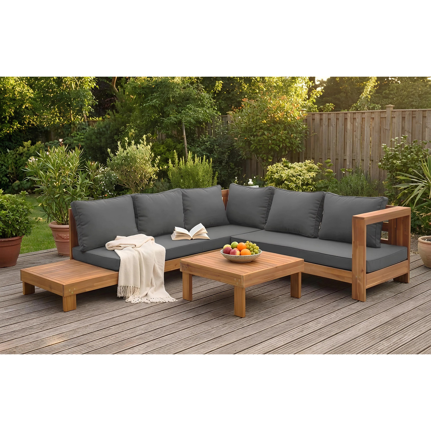 HAVLA CAFFE CORNER SOFA ACACIA WOOD