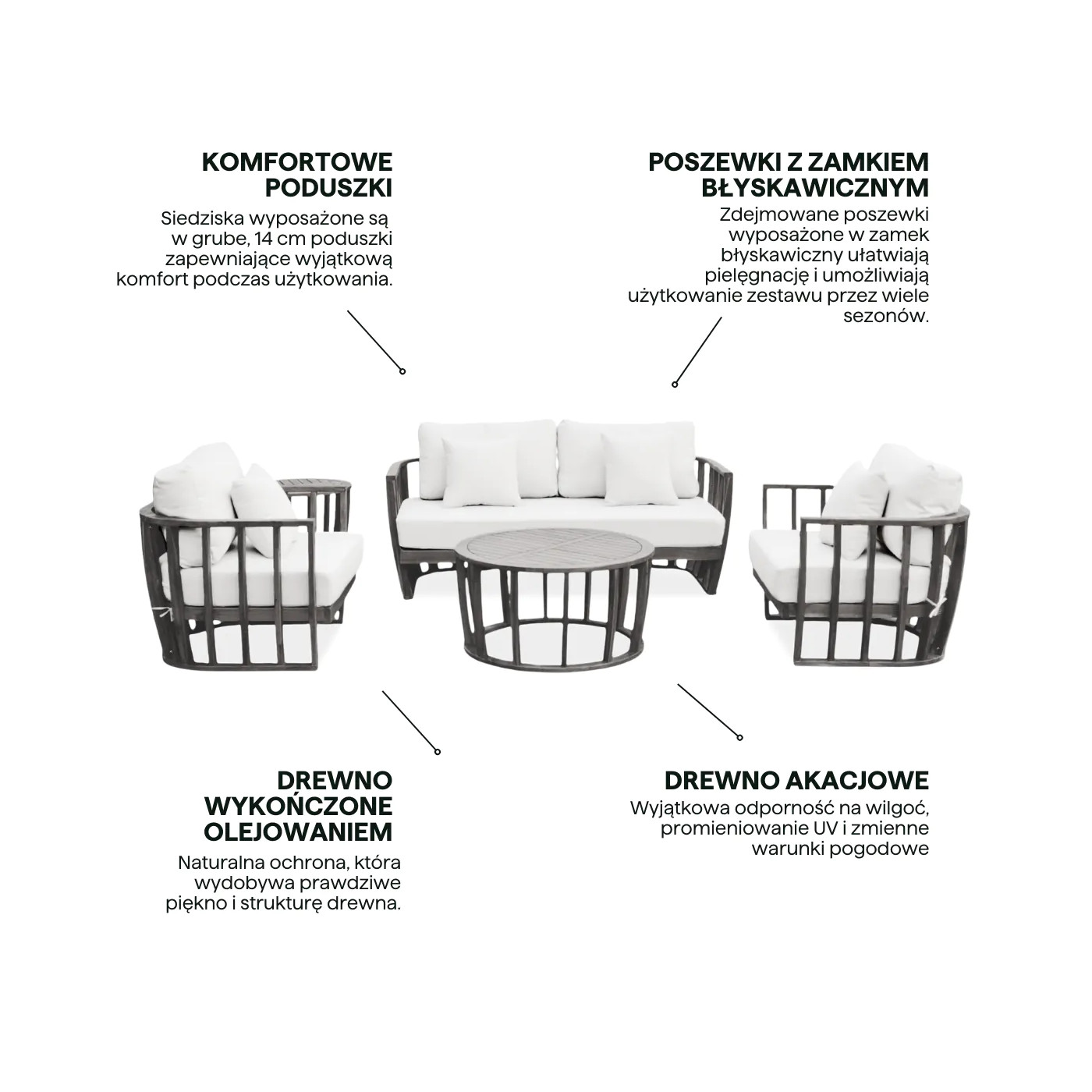 NUVIA CAFFE ZESTAW ACACIA WOOD