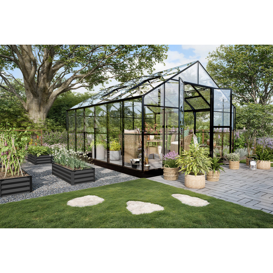 SOLID PC GREENHOUSE MODULE 137x354 BLACK