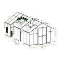SOLID PC GREENHOUSE MODULE 137x354 BLACK